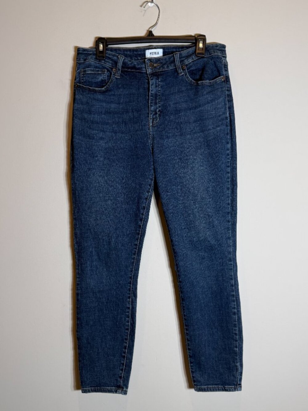 Pistola Ankle Slim Denim Jeans Women's 31 Medium Wash Minimalist Skinny Mid-Rise - Picture 2 of 12